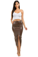 SEXY PU LEATHER LONG MAXI SKIRTS