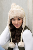 Cable Weave Pom Trapper Hat