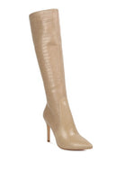 Indulgent High Heeled Croc Calf Boots