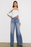 High Rise Center Line Wide Jeans