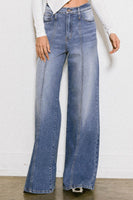 High Rise Center Line Wide Jeans