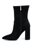 Ankle Lycra Block Heeled Boots