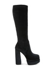 Lazuli High Block Heel Velvet Boot