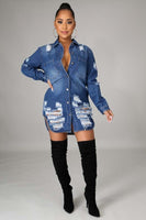 SEXY DENIM JACKET DRESS