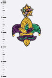 Mardi Gras Fleur De Lis Beaded Earrings