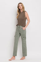 High Rise Cargo Straight Jeans