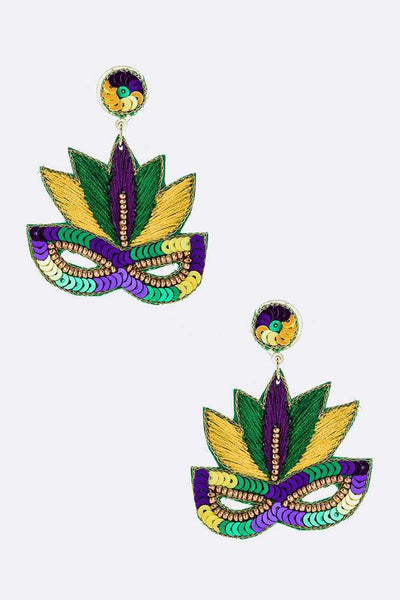 Mardi Gras Masquerade Sequins Earrings