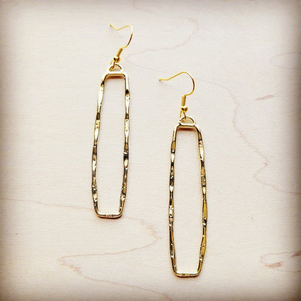 Golden Rectangle Dangle Earrings