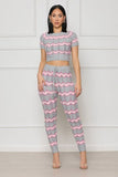 SEXY  KNITWEAR TWO PIECE PANT SET