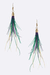 Mardi Gras Long Feather Earrings