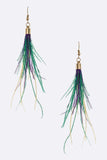 Mardi Gras Long Feather Earrings