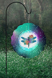 Vibrant Purple Green Dragonfly Spring Wind Spinner