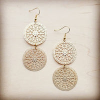 Matte Gold Dangle Filigree Earrings