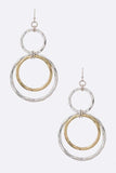 Mix Tone Ring Drop Earrings