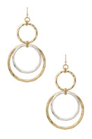 Mix Tone Ring Drop Earrings