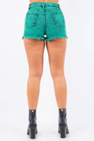 Denim Short in Mineral Green