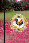 Rooster Sunflower Garden Decor Wind Spinner