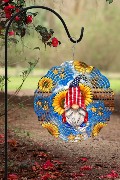 Sunflower USA Gnome Garden Wind Spinner