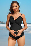 Ruch Floral Maternity Swimsuit Pregnancy Swimwear