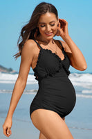 Ruch Floral Maternity Swimsuit Pregnancy Swimwear