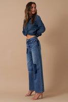 RELAXED WIDE LEG PATCHWORK JEANS