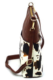 Leopard Cow Flower Pocket Crossbody Bag