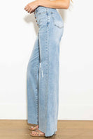 Criss Cross High Waisted Wide Leg Jeans