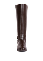 Renny Buckle Strap Embellished Calf Boots