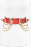 Double Buckle Metallic Stretch Belt