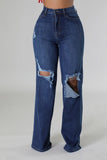 Jade Wide Leg Jean in Dark Denim Made in America