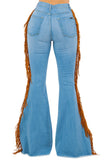 Fringe Bell Bottom In Light Blue Made in the USA