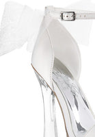 Kiri Satin Clear High Heeled Bow Sandals