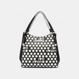 Nicole Lee USA Contrast Polka Dot Handbag