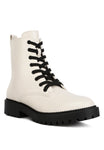 Forter Faux Leather Lace Up Boots