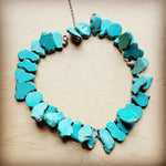 Chunky Blue Turquoise Slab Collar Necklace