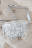 Metallic Removable Fringe Western Style Hip Bag