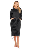 WOMEN FASHION LONG MAXI HOODIE DRESS