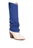 Fab Cowboy Boots With Denim Sleeve Setail