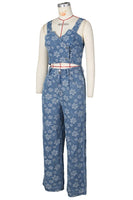 FAHION DENIM TWO PIECE PANTS SET