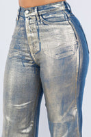 Wide Leg Jean with Foil Detail