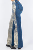 Wide Leg Jean with Foil Detail