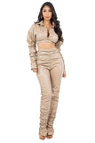 SEXY PU LEATHER 2PC PANTS SET