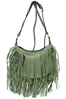 Fringe Hobo Crossbody Bag