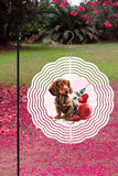 Valentine's Day Dachshund Garden Wind Spinner