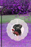 Valentine's Day Black Pup Garden Wind Spinner