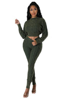 WOMEN FASHION 2PCS SWEATER PANTS SET