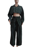 FAHION DENIM TWO PIECE PANT SET