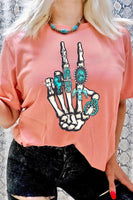 Western Skeleton Concho Rings Graphic T Shirts