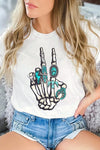 Western Skeleton Concho Rings Graphic T Shirts