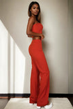 Strapless Corset Top & Flare Pants Set